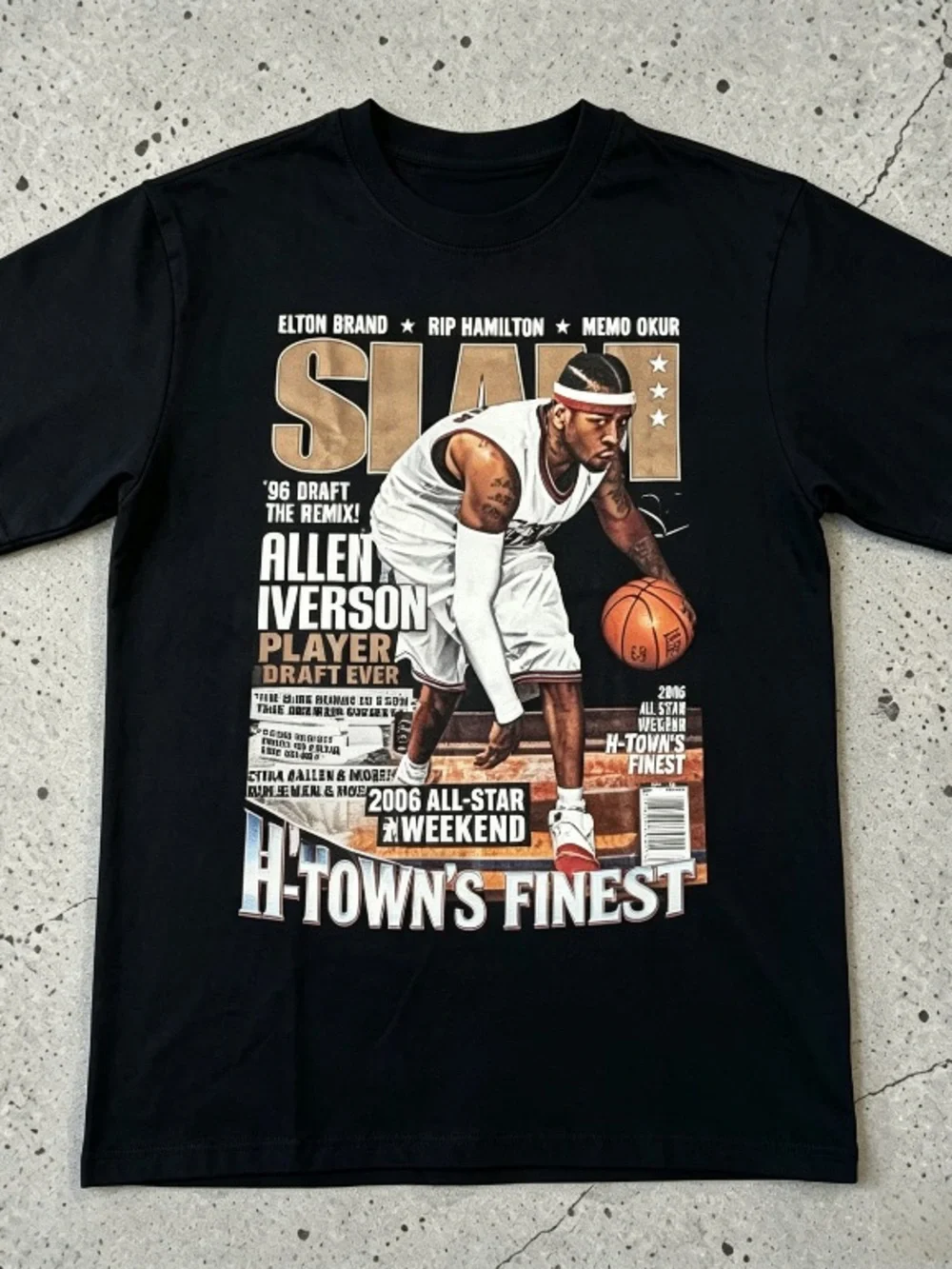 Allen Iverson 2006 All Star SLAM Magazine Cover Black T-shirt